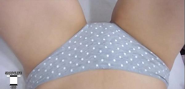  Cute Big Butt Teen Creams in Her Cotton Panties